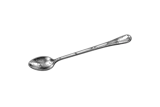 A long-handled stainless-steel spoon with a narrow oval bowl.