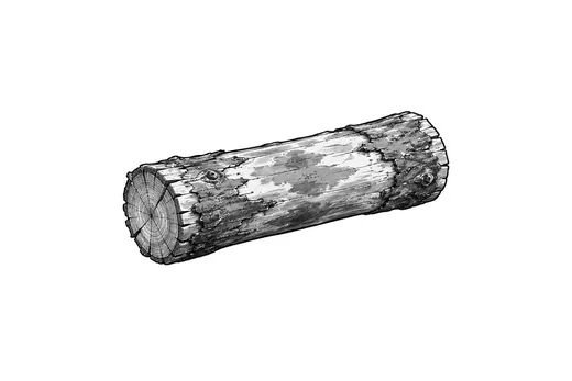 A stout worn wooden roller used to haul a boat ashore.