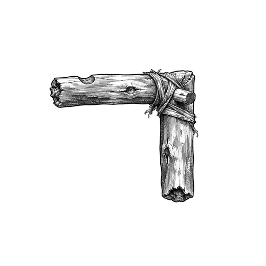 A worn wooden handrail corner with a small notch in its upper edge.